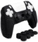 HLRAO Schwarz Anti-Rutsch-Skin für PS5 Controller, weiche, verdickte, mit Nieten besetzte Schutzhülle aus Silikon, kompatibel mit PS5/Slim/Pro Controller mit 8 Daumengriffkappen.