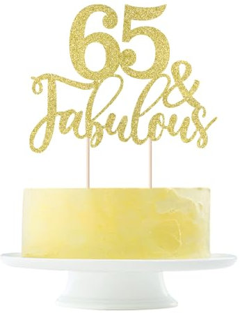 Golden glitter 65 & fabulous cake topper 65 Birthday Cake Topper, sixty-five and Fabulous Cake Topper, Cake Topper 65th Birthday, 65 Birthday Cake Topper (65)