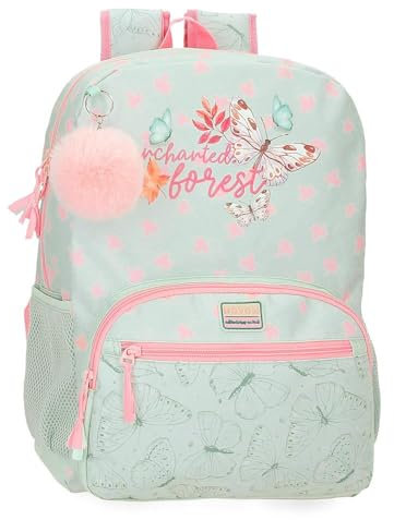 Movom Enchanted Forest Schulrucksack, anpassbar an Trolley, Grün, 31 x 42 x 13 cm, Polyester, 16,93 l, grün, 31x42x13 cms, Schulrucksack, anpassbar an Trolley