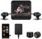 VSYSTO Cámara de salpicadero WiFi para motocicleta, controlador de pantalla OLED con cable, HD 1080P SONYIMX307,150° gran angular frontal y cámara trasera, monitor de aparcamiento, sensores de presión