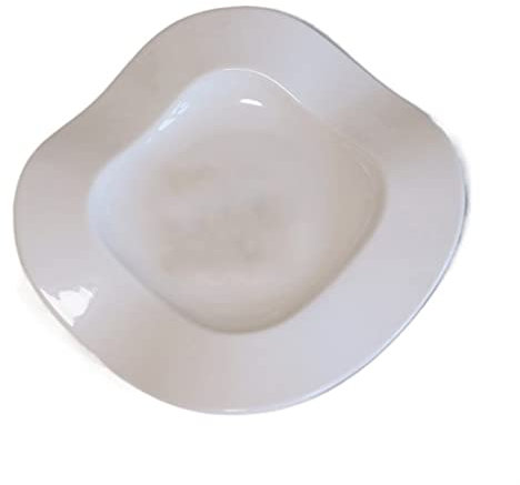 OWOHYG Cubiertos de cerámica Plato Cuadrado Irregular Plato de Cena Blanco Puro Plato de Cena de cerámica casera Plato de Postre Plato de Ensalada Plato Plano de Desayuno Plato