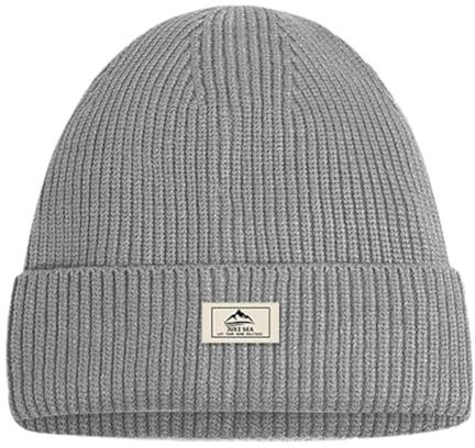 FonVan Mützen für Herren Damen Winter, Warmes Strick Skimützen, Strickmützen, Winter Knit Hut, Balaclava, Thermische Sturmhaube Gesichtshaube 2 in 1 Mützen, geeignet zum Skifahren, Laufen (Grau)
