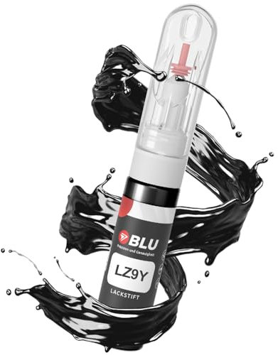 BLU Lackstift Auto kompatibel für Audi LZ9Y SCHWARZ PHANTOMSCHWARZ | Auto Lack Reparatur 2in1 Ausbesserungslack Pinsel + Nadel