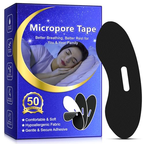 Mundpflaster Schlafen, 50 Stück Micropore Mouth Tape for Sleeping, Anti Schnarch und Mundtapes zum Schlafen, Hilft Gegen Schnarchen, Developing the Habit of bessere Nasenatmung, Bequeme Universalgröße