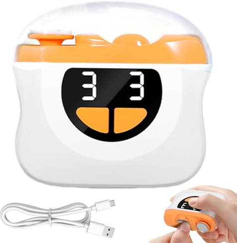 Elektrischer Nagelknipser 3 in 1 Automatischer Nageltrimmer und Nagelpolierer mit LED Licht Wiederaufladbar Nagelschneider mit 3 Geschwindigkeiten für Babys Kinder Erwachsene Senioren