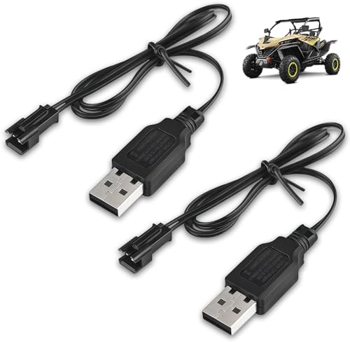 Dupoem 2 USB-Ladekabel, 3,7-V-Schnittstelle SM-2P, mit LED-Anzeige, Automatische Abschaltung bei Vollem Ladezustand, Geeignet für Flugzeuge, Autos und Boote, Lithium-Akkuladegerät