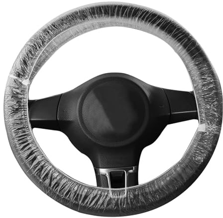 300 Stück Einweg Lenkradabdeckung Kunststoff Lenkradbezug Aktualisierte Version Lenkradhülle Transparent Lenkradschutz für Auto Universal Anti Staub Wasserdicht