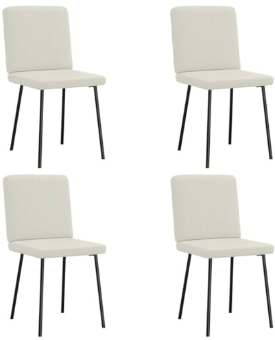 ZQQLVOO Esszimmerstühle 4 STK. Creme Samt, Weiche Samtbezug Stühle mit Metall Holz Gestell für Wohnzimmer, Bequeme Polsterung Esszimmer Sitzgruppe Dauerhaft