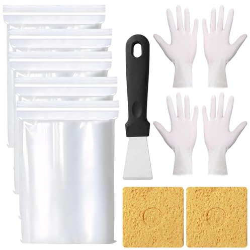 10 Pcs Oven Cleaner Kit,Including 5 16X 24 Oven Rack Cleaning Bags,Cleaning Scraper,2 Sponges,2 Pairs Gloves,Clean for Racks Other Kitchen Appliances(No Cleaner)