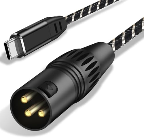 USB Type C to XLR Male Mono Audio Output Cable, USB C to XLR Braided Cable for Speaker, AMP, Mixer, Compatible with Phone 17/16/15/iPad/Laptop and Galaxy S25 Series, Not Support Microphone, 1.8M