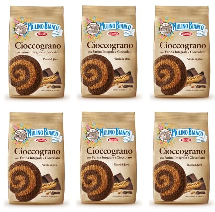 6x Mulino Bianco Cioccograno Vollkorn kekse mit schokolade 350g biscuits kuchen