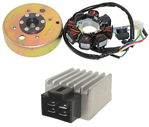 Lichtmaschine und Spannungsregler für 50ccm 4-Takt China Roller, GY6, QMA, QMB Motor