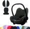 BAMBINIWELT KOMBI-ANGEBOT Sommerbezug, Schonbezug, Bezug aus Frottee + Gurtpolster für Maxi Cosi CabrioFix (dunkelgrau + schwarz)