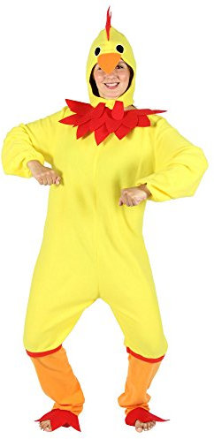 Foxxeo gelbes Hühner Kostüm für Damen - Größe S bis XXL - Huhnkostüm Hühnerkostüm Huhn Hahn Vogel Henne Herren gelb Größe L