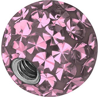 PIERCINGLINE Universelle Schraubkugel KRISTALLE + EPOXY Piercing Aufsätze Kugel Ersatz Hellrosa 5 x 1,6 mm