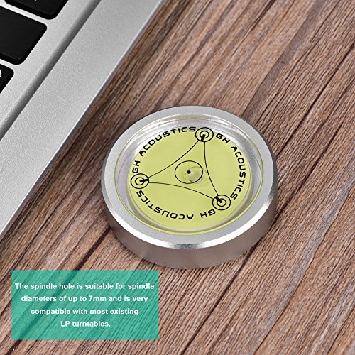 ASHATA Disc Stabilizer Record Gewicht,Hochpräzise Schallplatten Plattenstabilizer mit Wasserwaage,Aluminium LP - Record Weight Stabilizer Clamp Stabilisator für