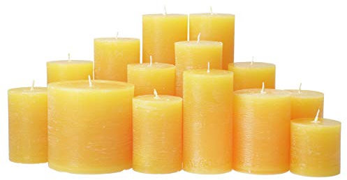 4,5 Kilo Stumpenkerzen durchgefärbt von Kerzenwelt, 1. Wahl, Kerzenpaket Kerzenset (dunkelgelb)