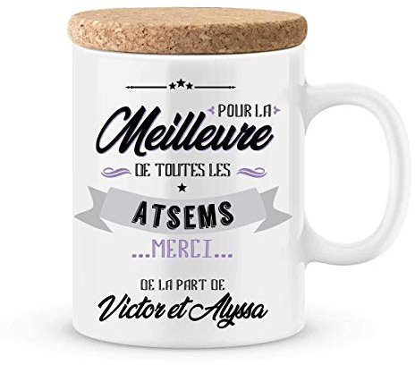 Cadeau atsem - Mug à personnaliser avec votre prénom pour atsem - idée cadeau atsem