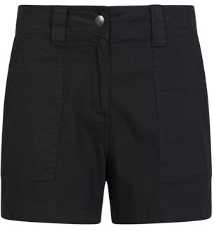 Mountain Warehouse Coast Womens Shorty Shorts - Lightweight Ladies Pants, Breathable, Pockets, Stretchable Trousers - for Spring Summer, Travelling & Oudoors Black (Short) Women's Size 10