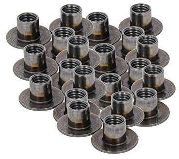 MroMax M10 12 mm 30 Stück Flachkopfmuttern Brad Hole T-Nut Karbonstahl Runde Basis Schraube in T-Nut