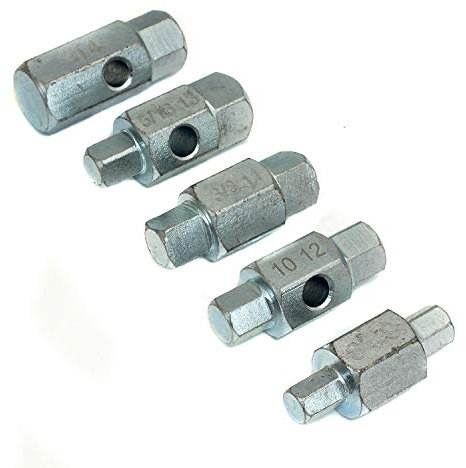 Tooltime. 5 Piece Nickel Plated Square and Hex Sump Drain Plug Key Set