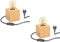 ledscom.de 2 Stück Tischlampe HITO, Holz massiv, eckig, inkl. E27 Lampe 471lm Gold Retro extra-warmweiß