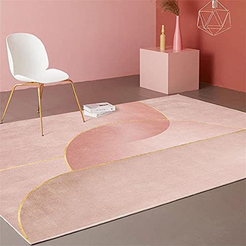 RUGMRZ Tappeto Salotto Tappeto Soggiorno Design grafico astratto minimalista moderno in oro rosa Tappeto Camera Ragazza 160X210cm