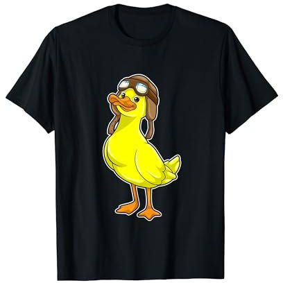 Ente Pilot Pilotenmütze Brille T-Shirt