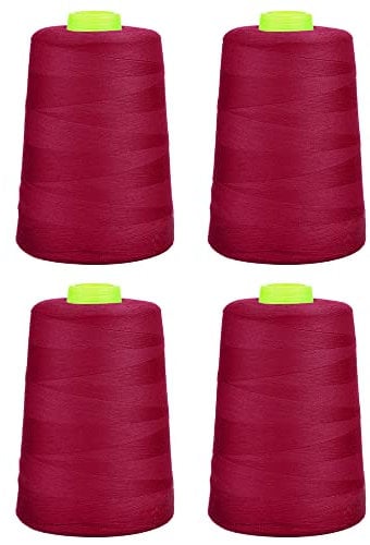 Phönix 4x5000m Universal Qualitätsgarn, Stärke 120 Nähgarn für Overlock-Nähmaschinen (Rosarot)
