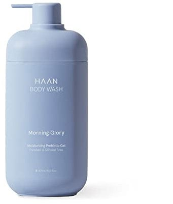 HAAN – Morning Glory Body Wash – tägliches Peeling-Duschgel für weiche und glatte Haut mit Aloe Vera – recycelbar – nachfüllbar – vegan, 450 ml