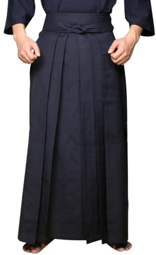 Japan Kendo Aikido Hapkido Kampfsportbekleidung, Sportbekleidung, Hakama für Herren und Damen, traditionelle Kleidung, Dunkelblau, XXL-185cm