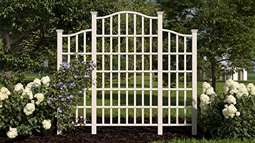 Vita Regency Vinyl Trellis – 107 L x 95 H White Privacy Screen for Climbing Plants & Vines, BPA & Phthalate-Free PVC, Durable Outdoor Lattice, Easy Installation, Garden Décor