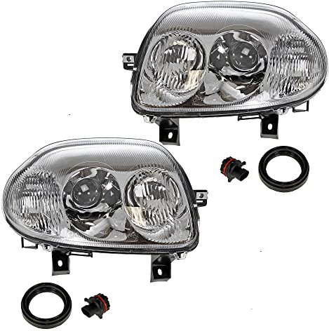 ATEC Germany 2x Hauptscheinwerfer vorne links + rechts H7 / HB3 Frontscheinwerfer ohne Stellmotor, Kompatibel mit RENAULT CLIO II (BB_, CB_)