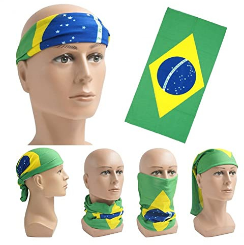 Luxylei Brasilien Flagge Kopf Bandana Anti-uv Atmungsaktiven Radfahren Im Freien Fischerei Schal Neck Gamern Mikrofaser Gesichtsabdeckung Reise Kopfbedeckung