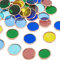 OLYCRAFT 36 Stück 1 runde Glasmosaikfliesen Flachglasmosaik Kit Kreis Glasmosaikstücke Chips Mit Messingrand Für Heimwerkerhandwerk Heimdekoration - 6 Farben