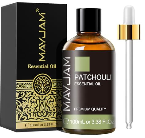 MAYJAM Huile Essentielle de Patchouli 100ML de Haute Qualité pour Diffuseur, Humidificateur, DIY, Home, Wardrobes