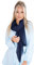 Lolus Dünner, leichter und weicher Uni Damen Schal in gewellter Struktur - Isabella (marineblau, One Size)