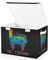 Mnsruu Storage Boxes with Lids, Rainbow Doodle Llama Alpaca Large Storage Basket Organizer Shelves Cube Bin Toy Clothes Underbed