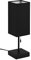 Reality Leuchten Tischleuchte Ole R51061032, Metall Schwarz matt, Schirm Stoff Schwarz, exkl. 1x E27, USB A & C Buchse