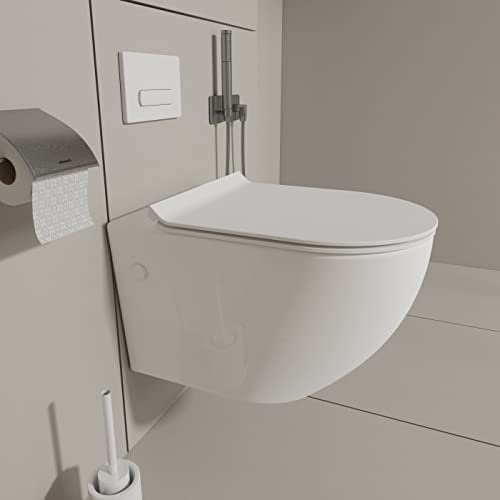 MEJE #MT2003R 55,7 x 35,2 x 40,7 cm WC suspendu en céramique avec nano-revêtement Blanc