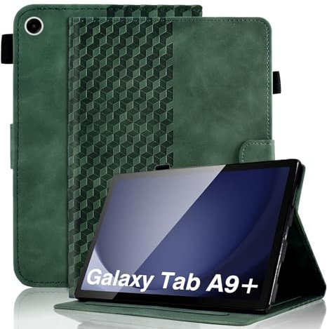Vkooer Case for Samsung Galaxy Tab A9 Plus (11 inch) 2023 SM-X210/X215/X216 [Auto Sleep/Wake] PU Leather Folio Flip Cover with Multi Viewing for Samsung Tab A9+Plus - Dark green