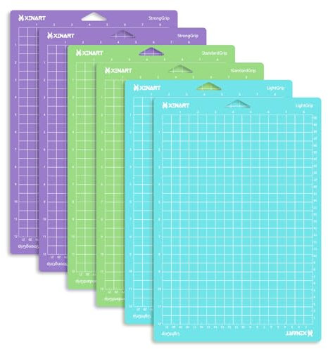 XINART Schneidematte für Cricut Joy Xtra 21.6 cm x 30.5 cm, 8.5x12 Varietygriff Zubehör für Cricut Karten, Papier, Vinylfolie, PlotterSchneide mit Raster flexibel und haltba (6 Stück)