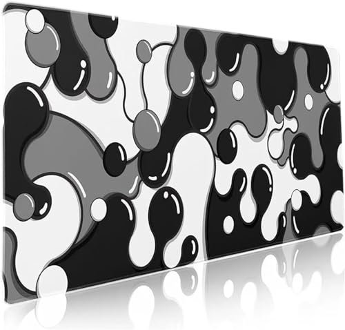 Large Mouse Pad XXL Gray Black 700x300x3mm Gaming Mouse Mat with Anti-Slip Rubber Base Keyboard Pad Stitched Edges Desk Pad Gaming Mousepad XL