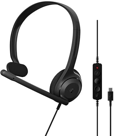 EPOS C1 Mono Professionelles Headset mit USB-C-Anschluss, Einseitiges Tragen für Optimale Kommunikation, Rauschunterdrückendes Mikro - Leichter, Kompatibilität, Chrome-Zertifizierung, Black