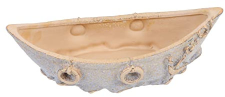 Mipcase Ceramic Flowerpot and Adorable Boat Shaped Planter for Home Desktop Decor, Vintage Small Succulent Plant Container, Random Color Decorative Pot for Indoor Use