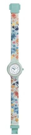 HIP HOP, Kollektion Kids Fun, Armbanduhr für Mädchen Under The Sea mit austauschbarem Silikonband, lebendige und langlebige Farben, Gehäuse 28 mm, wasserfest, Länge verstellbar 23,4 cm, Uhren Armband