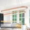 WayLuoung Holz LED Kronleuchter Deckenleuchte, Dimmbare 2 Schicht Oval Ring Holzbeleuchtung, 3000-6000K, Einstellbare Kreis Anhängerlampe, Kücheninsel Esszimmer Living Foyer【70+90cm】