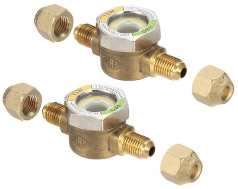 PATIKIL Schauglas 2stk 1/4x1/4 SAE Universal Flüssigkeit Indikator für Klima Anlagen Heizung Lüftung und Klima