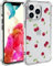 Wihytec Cute Fresh Cherry Phone Case for iPhone 14 PRO MAX Cherry Case Cover Clear Phone Case w/Four Corner Reinforced Shockproof Girly Women Phone Cover Transparent