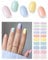 AutyaMee Semi Cured Gel Nail Strips (Cream Candy), Macaron, 20 Pcs Gel Nail Wraps, Stickers, UV Light Required, Salon Quality, Long Lasting